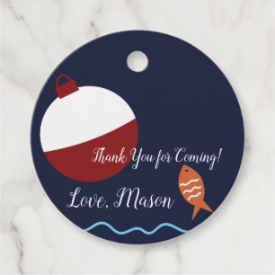 Fishing Fish First Birthday Favour Tags