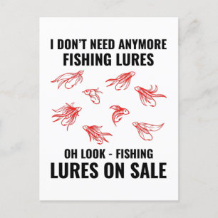 Fishing Fish Lures Fishermen Outdoor Funny Joke Sq Postcard
