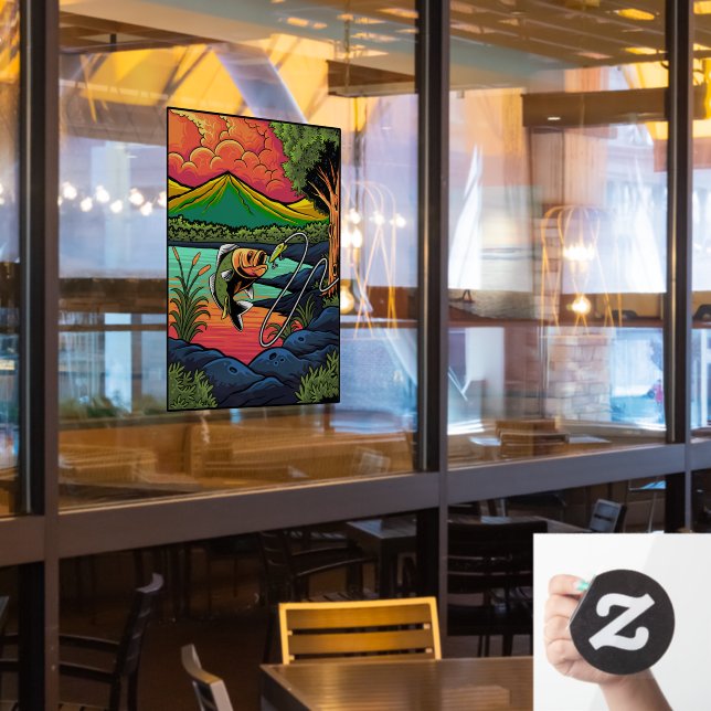 Fishing Fish Taking The Lure Fisherman Sports (Restaurant Window)