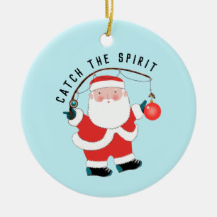 Fishing Fisherman Christmas Collectable Ceramic Ornament