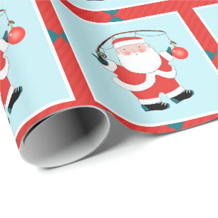 Fishing Fisherman Christmas Gift Wrapping Paper
