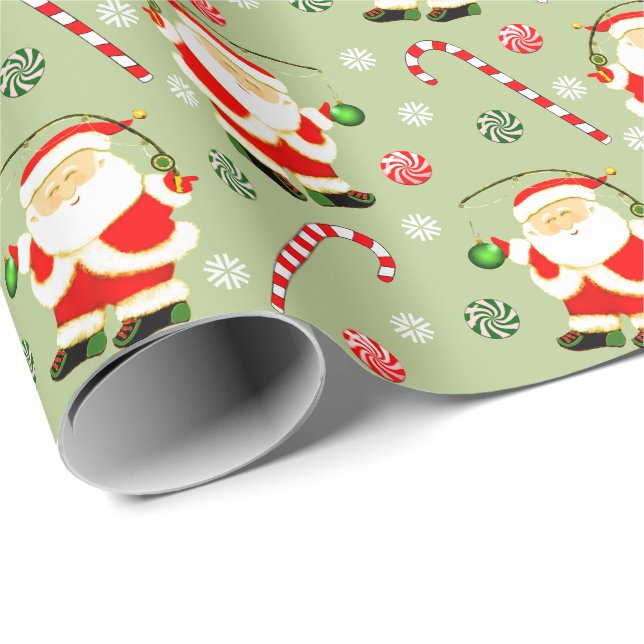 Fishing Fisherman Christmas Wrapping Paper (Roll Corner)