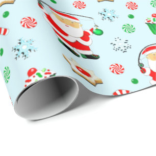 Fishing Fisherman Christmas Wrapping Paper
