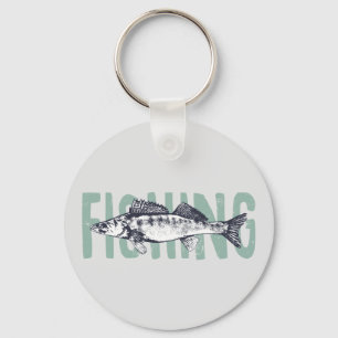 Fishing Fisherman Fish Text Art   Key Ring