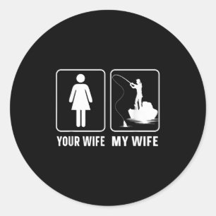 Fishing Fisherman Fisher Da0 Uni Humourous Fishing Classic Round Sticker