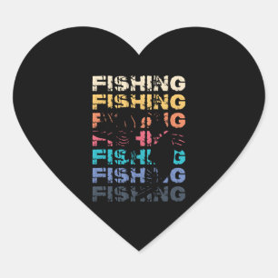 Fishing Fisherman Fishing Rod Fish Hook Lovers Heart Sticker