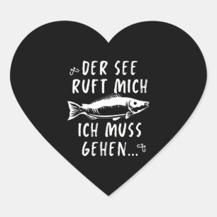 Fishing Fishing Fisher Fishing Rod Carp Rod Fish Heart Sticker