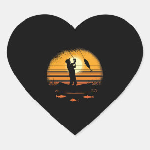 Fishing fishing rod fishing pole Fisherboat Heart Sticker