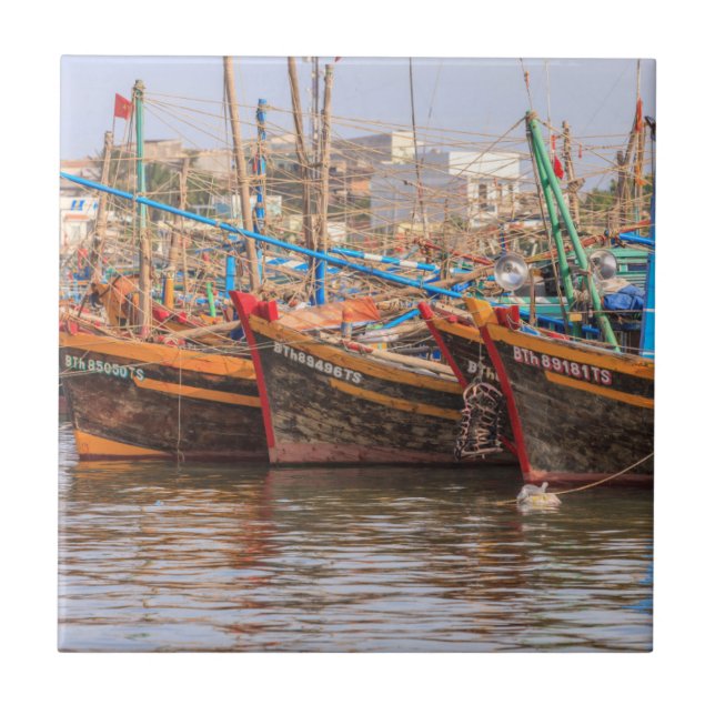 Fishing fleet ceramic tile (Front)