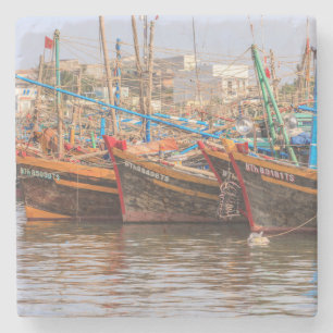 Fishing fleet stone coaster