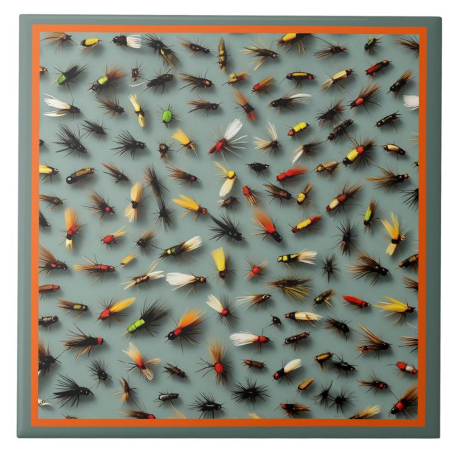 Fishing Flies Ceramic Tile (Front)