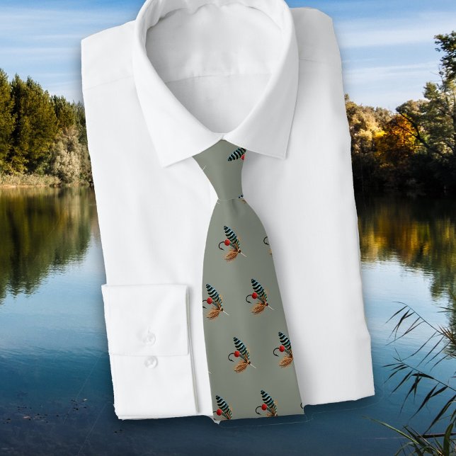 Fishing Flies Freshwater Fisherman Tie (Creator Uploaded)