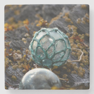 Fishing float in tide pool, Alaska Stone Coaster