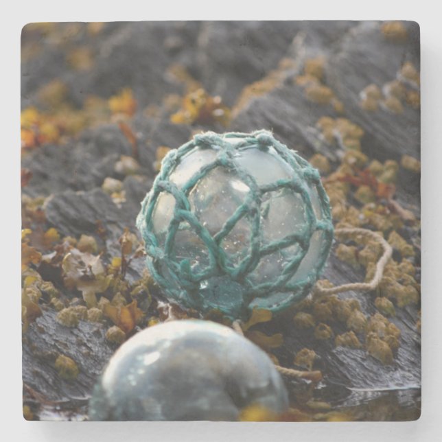 Fishing float in tide pool, Alaska Stone Coaster (Front)