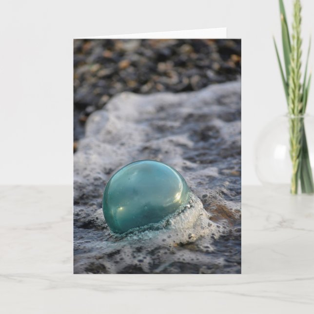 Fishing Float Surrounded By Surf Card (Front)