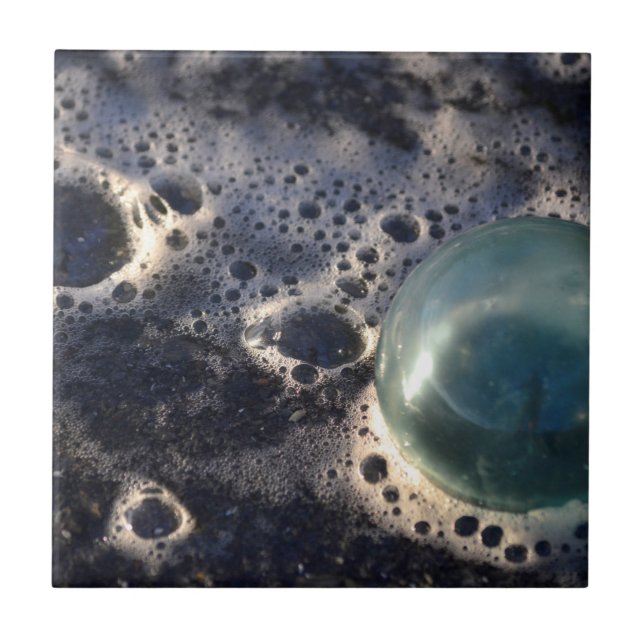 Fishing Float With Bubble Water Ceramic Tile (Front)