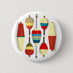 Fishing Floats / Bobbers 6 Cm Round Badge