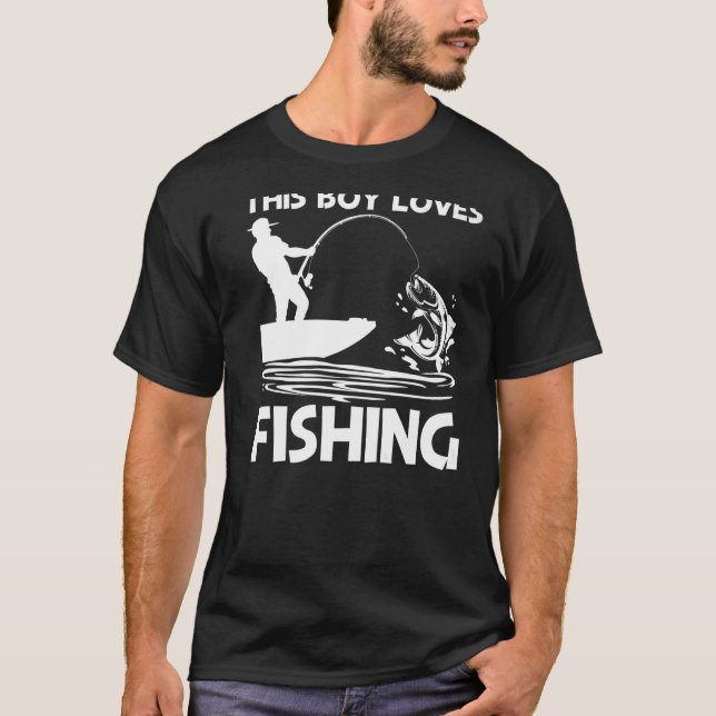 Fishing For Boys Kids Fisherman Bait Boat Trip T-Shirt (Front)