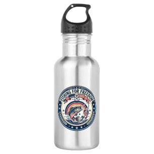 Fishing For Freedom Patriotic Patriotic Hobby Vint 532 Ml Water Bottle