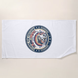 Fishing For Freedom Patriotic Patriotic Hobby Vint Beach Towel