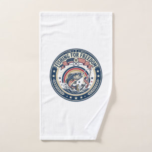 Fishing For Freedom Patriotic Patriotic Hobby Vint Hand Towel