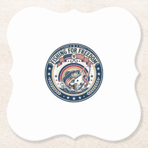 Fishing For Freedom Patriotic Patriotic Hobby Vint Paper Coaster