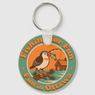 Fishing for Fun in Ottawa Art Key Ring
