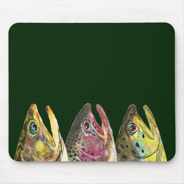 Fishing for Three Fat Trout Mouse Pad (Front)