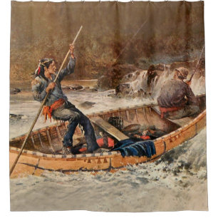 “Fishing for Trout” Western Art by Frank Feller Shower Curtain