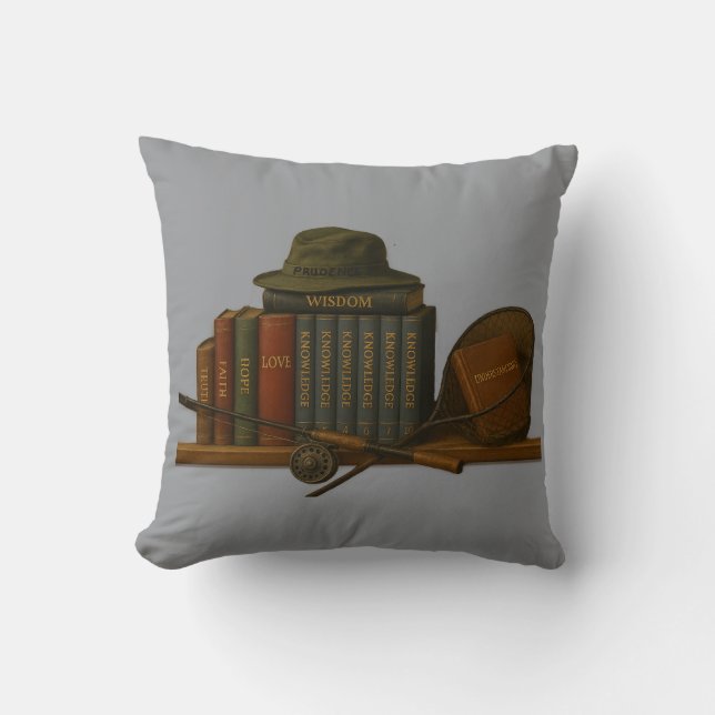 Fishing for Understanding Throw Pillow (Front)