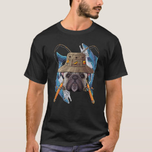 Fishing French Bulldog Outdoor Fisherman Cute Fly T-Shirt