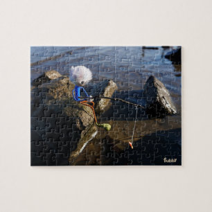 Fishing Fubby on a rock. Jigsaw Puzzle