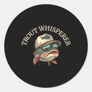 Fishing Fun Adventurous Trout Whisperer Classic Round Sticker
