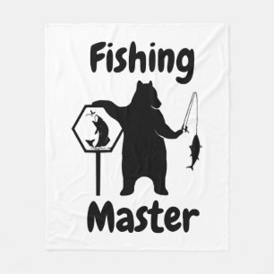 Fishing, Funny Fishing, Bear fishing, Fishing love Fleece Blanket