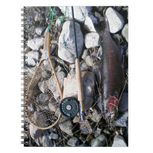 Fishing Gear and Fish on Shore Notebook