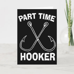 Fishing Gear Funny Part Time Vintage Gift Tee Card