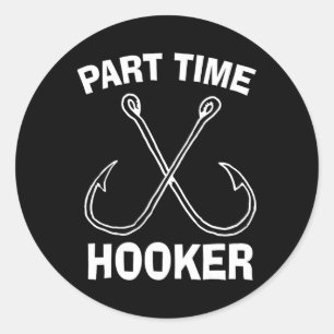 Fishing Gear Funny Part Time Vintage Gift Tee Classic Round Sticker