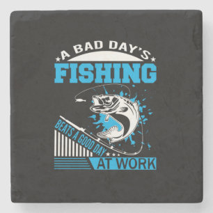 Fishing Gift A Good Day Fishing Stone Coaster