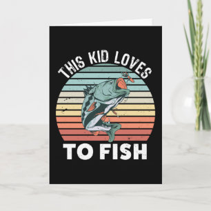 Fishing Gift for Children Kids Fish Fan Card