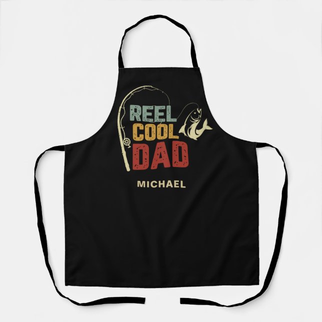 Fishing Gift for Dad with Name Apron (Front)