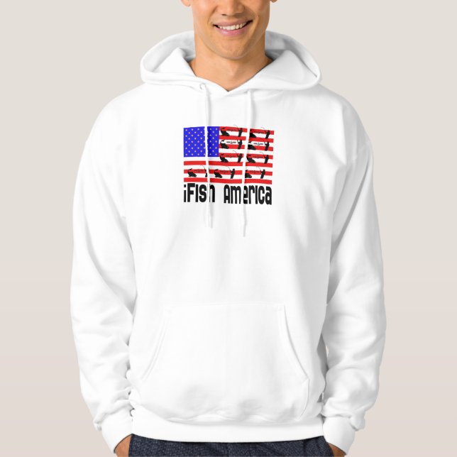Fishing Gift iFish America Hoodie (Front)