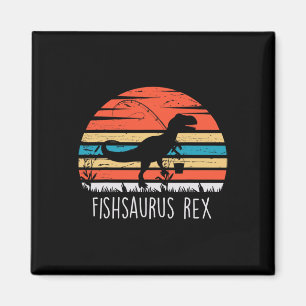 Fishing Gifts Shirt For Boys Fishsaurus T Rex Dino Magnet