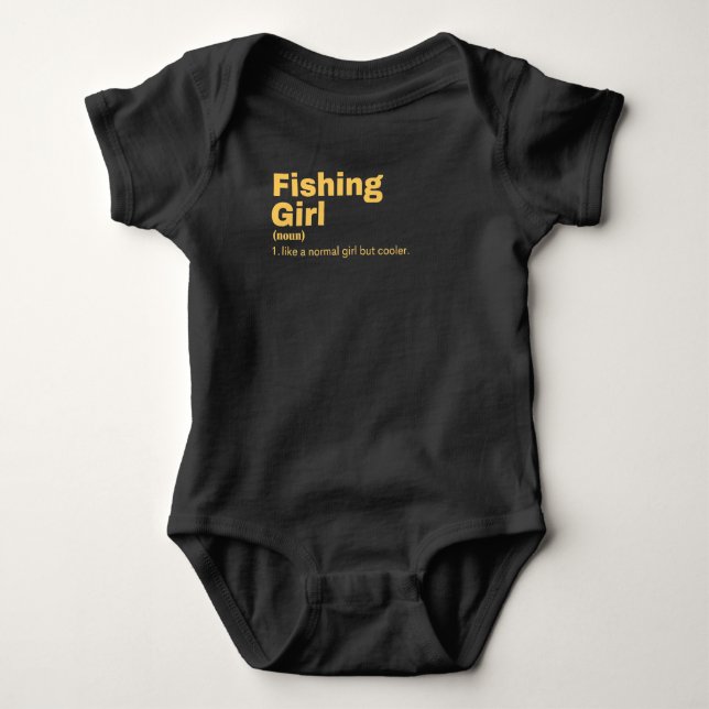 Fishing Girl - Fishing Baby Bodysuit (Front)