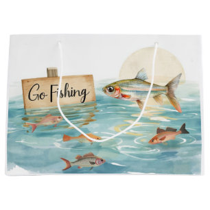 Fishing go fishing large gift bag
