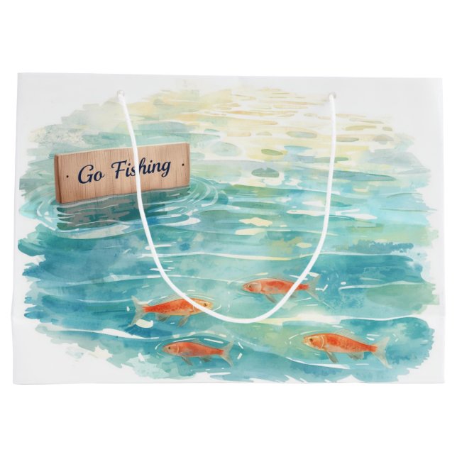 Fishing go fishing  large gift bag (Back)