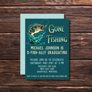 Fishing Graduation Party - Gone Fishing Invitation