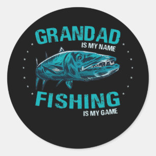 Fishing Grandad Fathers Day for Dad fisherman  Classic Round Sticker