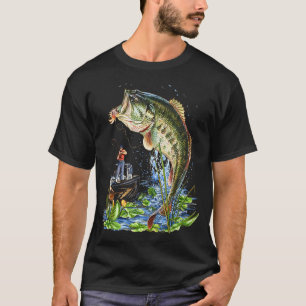 Fishing Graphic T-Shirt Large Mouth Bass Fish