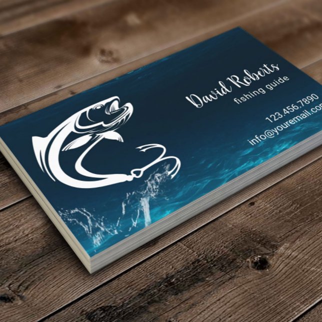 Fishing Guide Bait Shop Underwater fishing charter Business Card (Creator Uploaded)