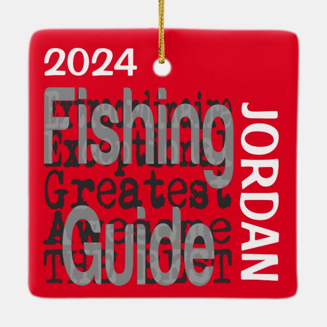 Fishing Guide Extraordinaire CUSTOM Ceramic Ornament (Back)